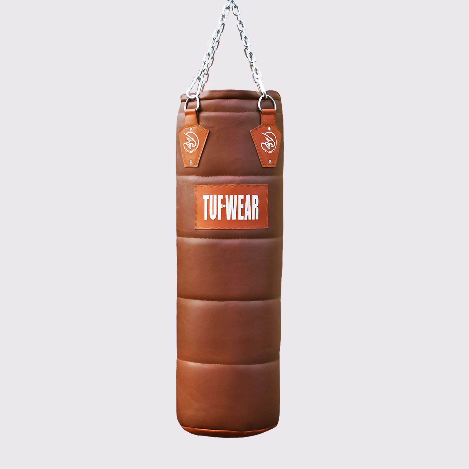 Tuf Wear Classic Brown Quilted Leather Punchbag 122cm (4FT) - TW10439