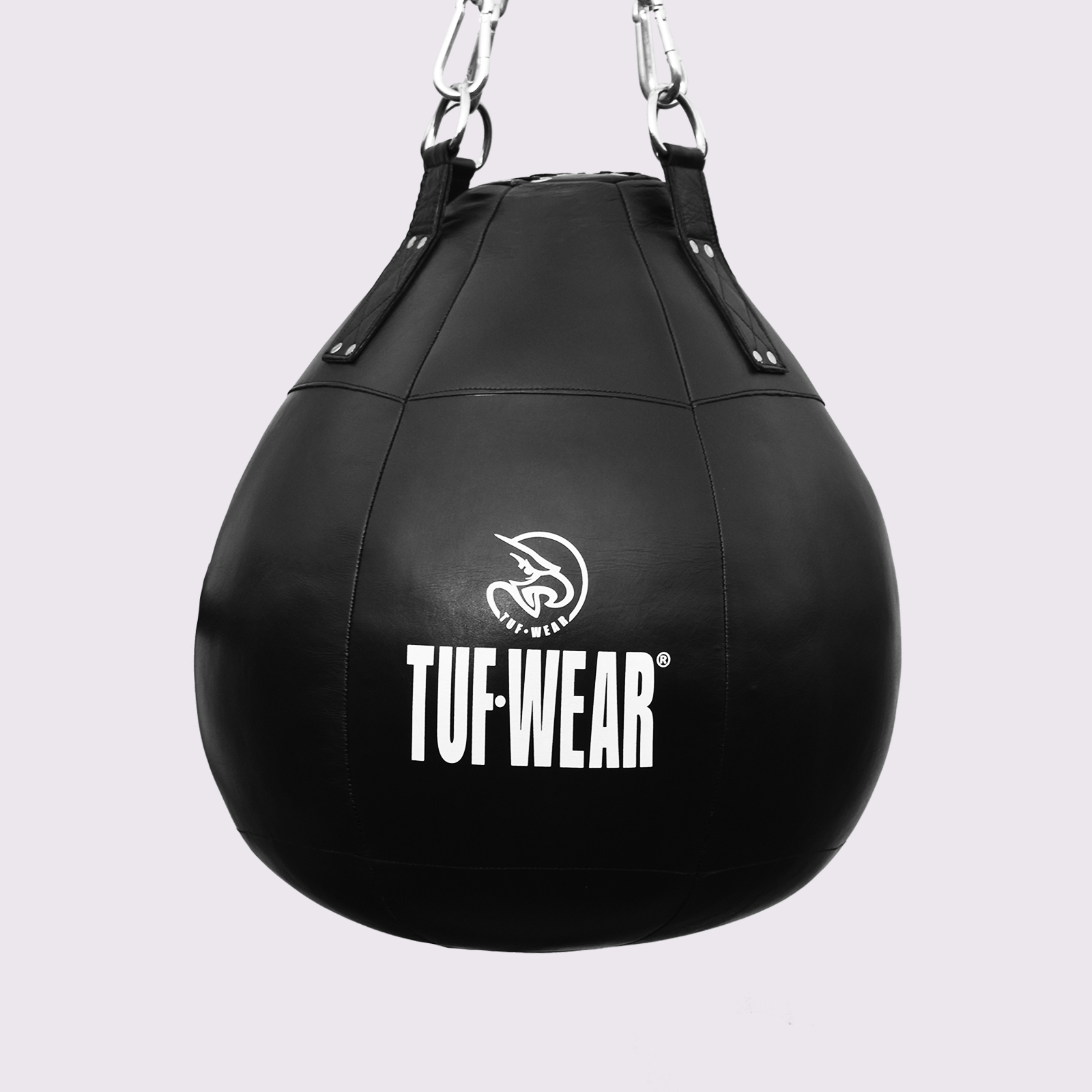 Tuf Wear All Black Leather Wrecking Ball (Large Maize Bag) - TW19991-BLACKWHITE