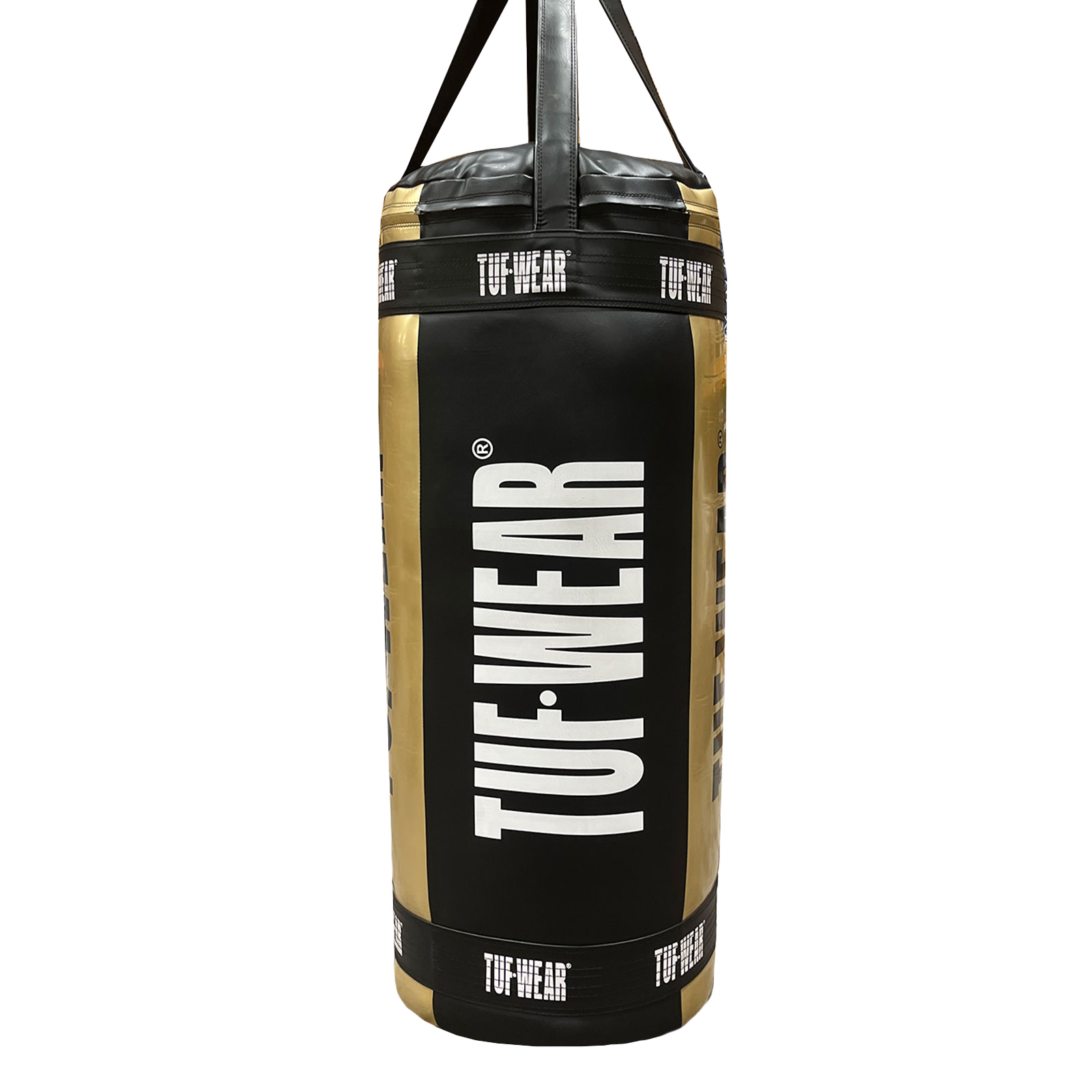 Tuf Wear Balboa 4ft Jumbo Punchbag (20 Inch Diameter) - Black/Gold (Approx 60kg) - TW24975-BLACK_GOLD