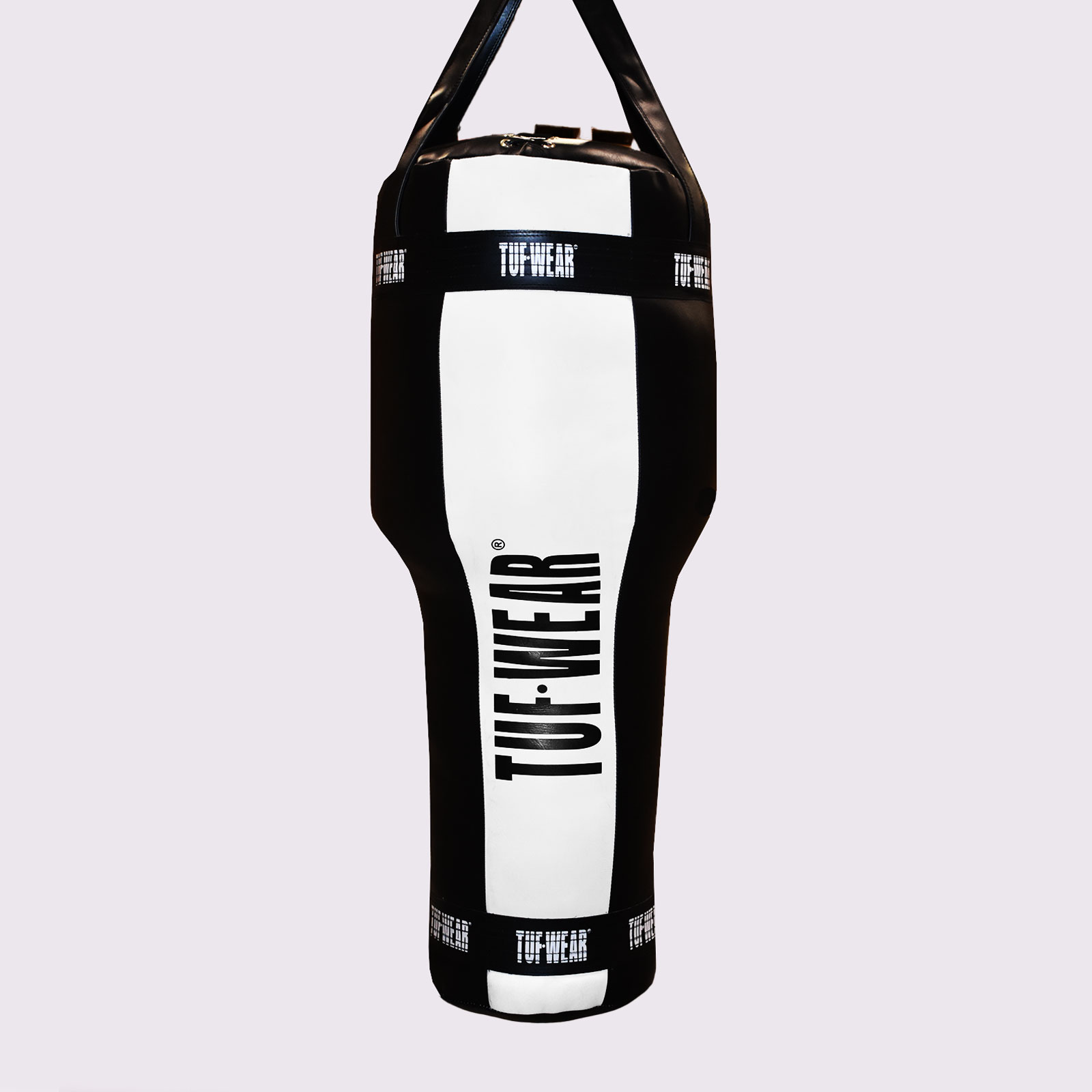  Tuf Wear Balboa 4FT Angle Jumbo Punchbag (20 Diameter) - TW26615-BLACK/WHITE