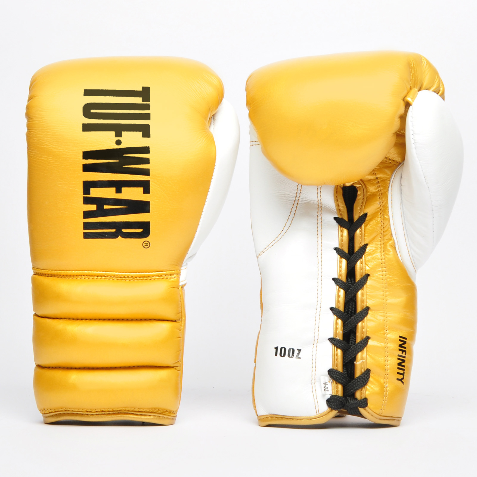 Tuf Wear Infinity Leather Lace Up Training Glove - TW28057-GOLDWHITE