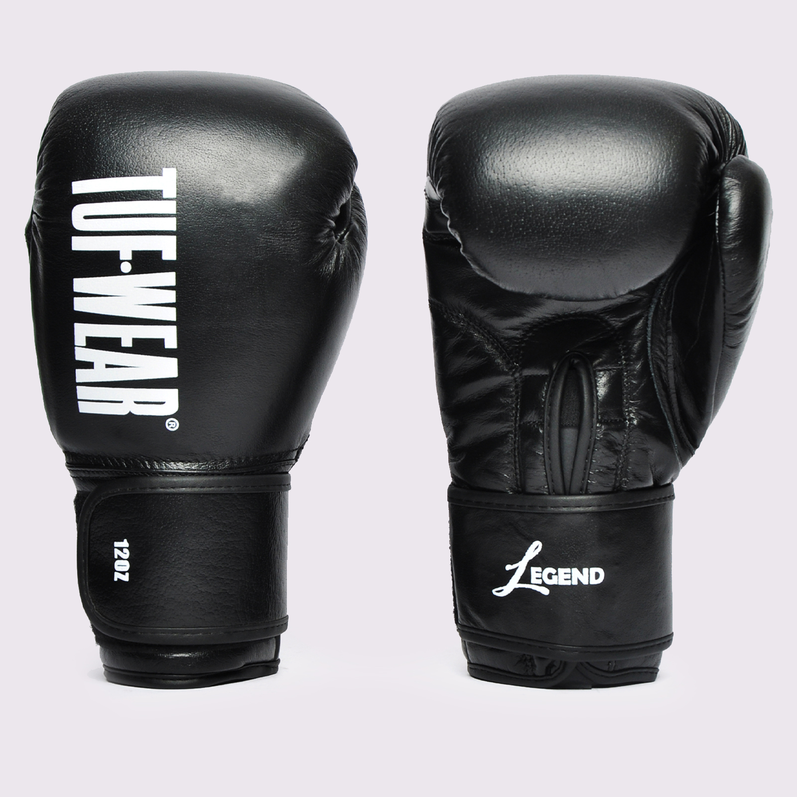 Tuf Wear Legend Leather HOOK AND LOOP Sparring Gloves - TW31278-BLACK