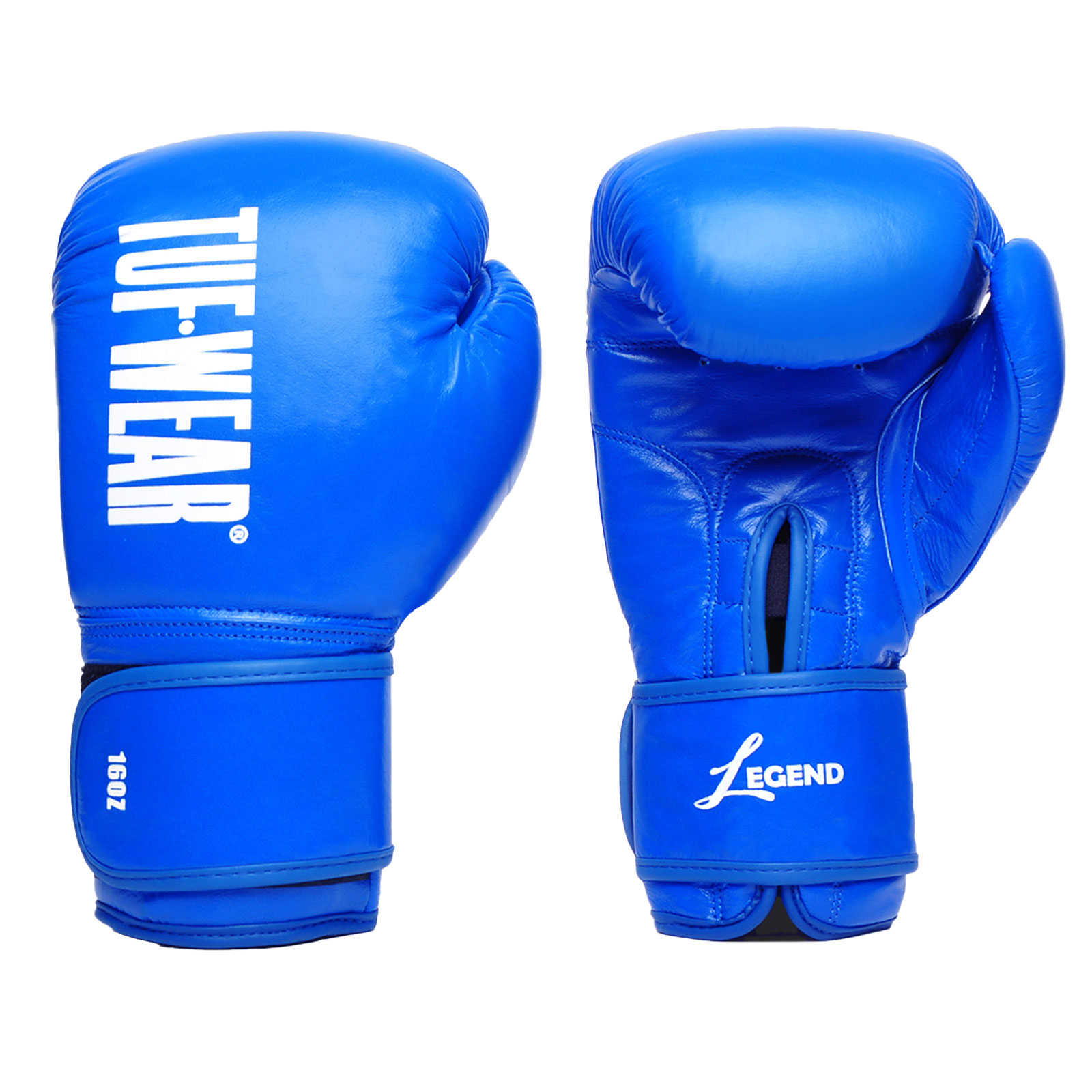 Tuf Wear Legend Leather HOOK AND LOOP Sparring Gloves - TW31278-BLUE