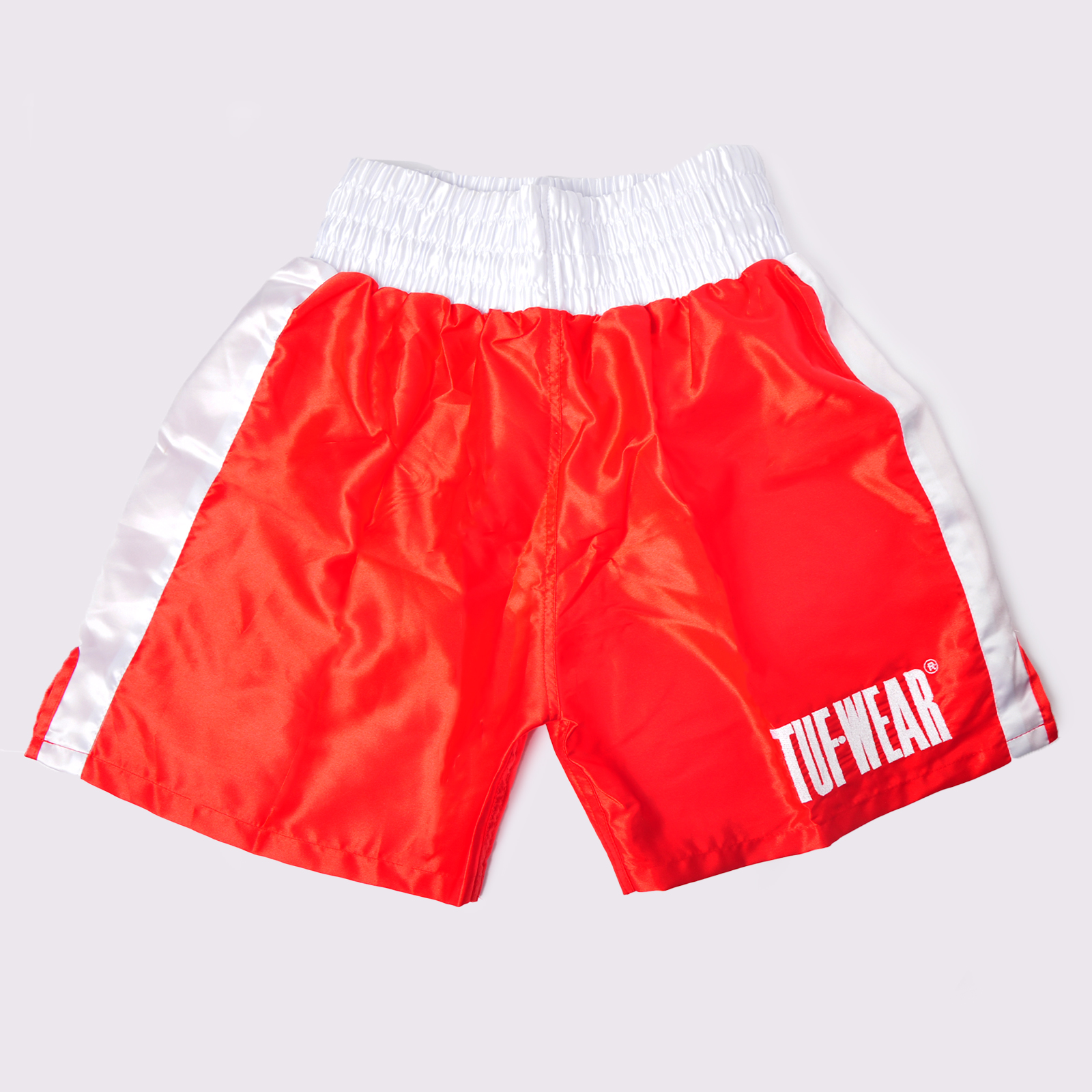 Tuf Wear Satin Boxing Shorts  - TW32687-REDWHITE